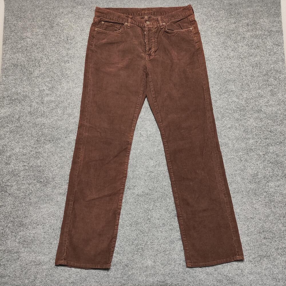 7 For All Mankind Pants Mens 34x32 Brown Corduroy Regular Fit 5-Pocket Casual